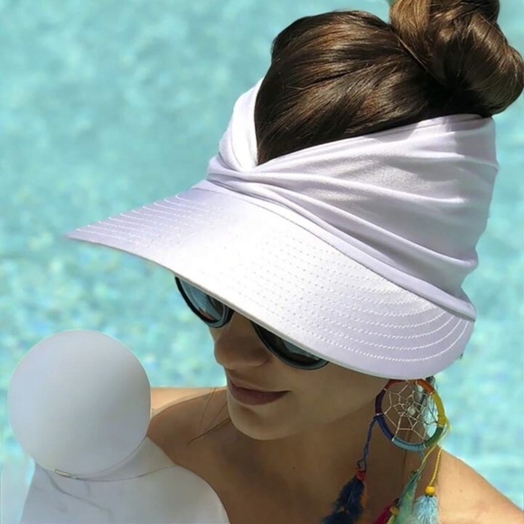 Women’s Sun Visor Beach Hat. Sun blocker Color:White OSFM Beach Summertime - Picture 1 of 9
